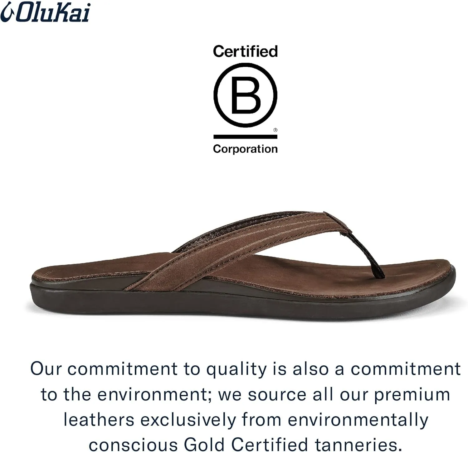 OLUKAI 'Aukai Women's Beach Sandals, Soft Leather Flip-Flop Slides with Non Marking Outsoles, Lightweight & All-Day Comfort