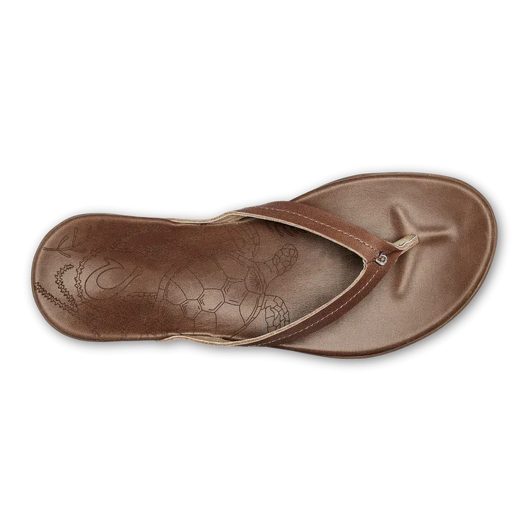 Olukai Women's Honu Leather Beach Sandals - Tan/Tan