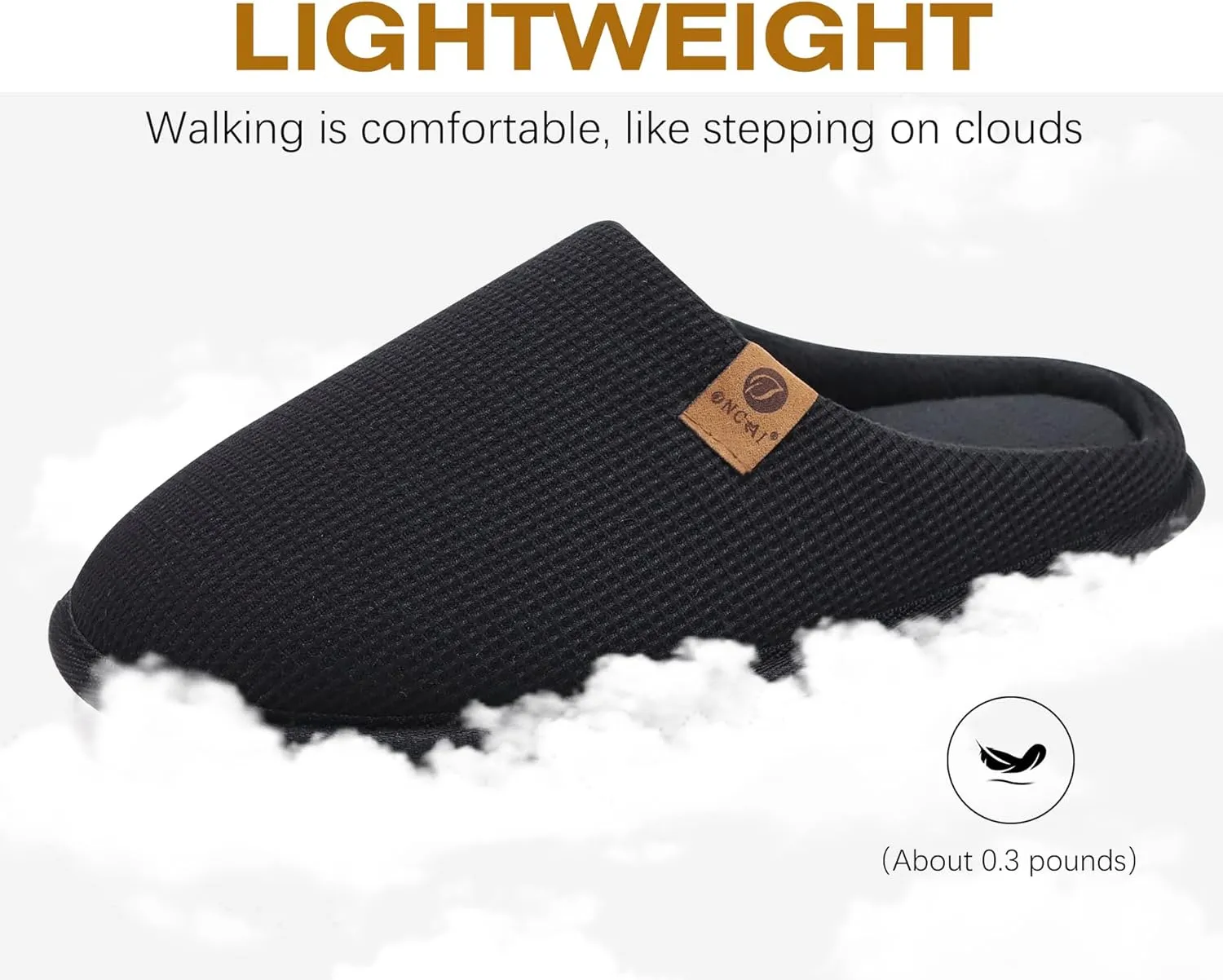 ONCAI Men's House Slippers, Cushion Memory Foam Shake Fleece and Man House Shoes with Faux Fur Lining and Indoor Outdoor Rubber Soles US Size 7-15