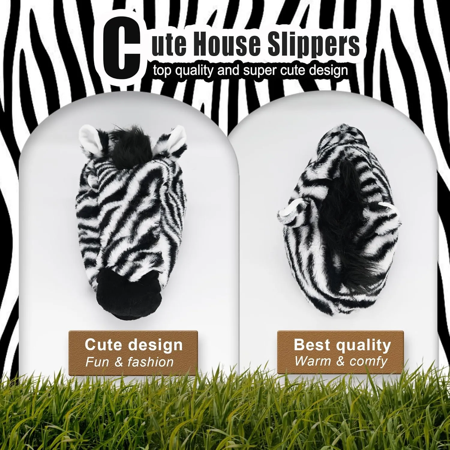 Onmygogo Fuzzy Winter Animal Slippers for Men and Women