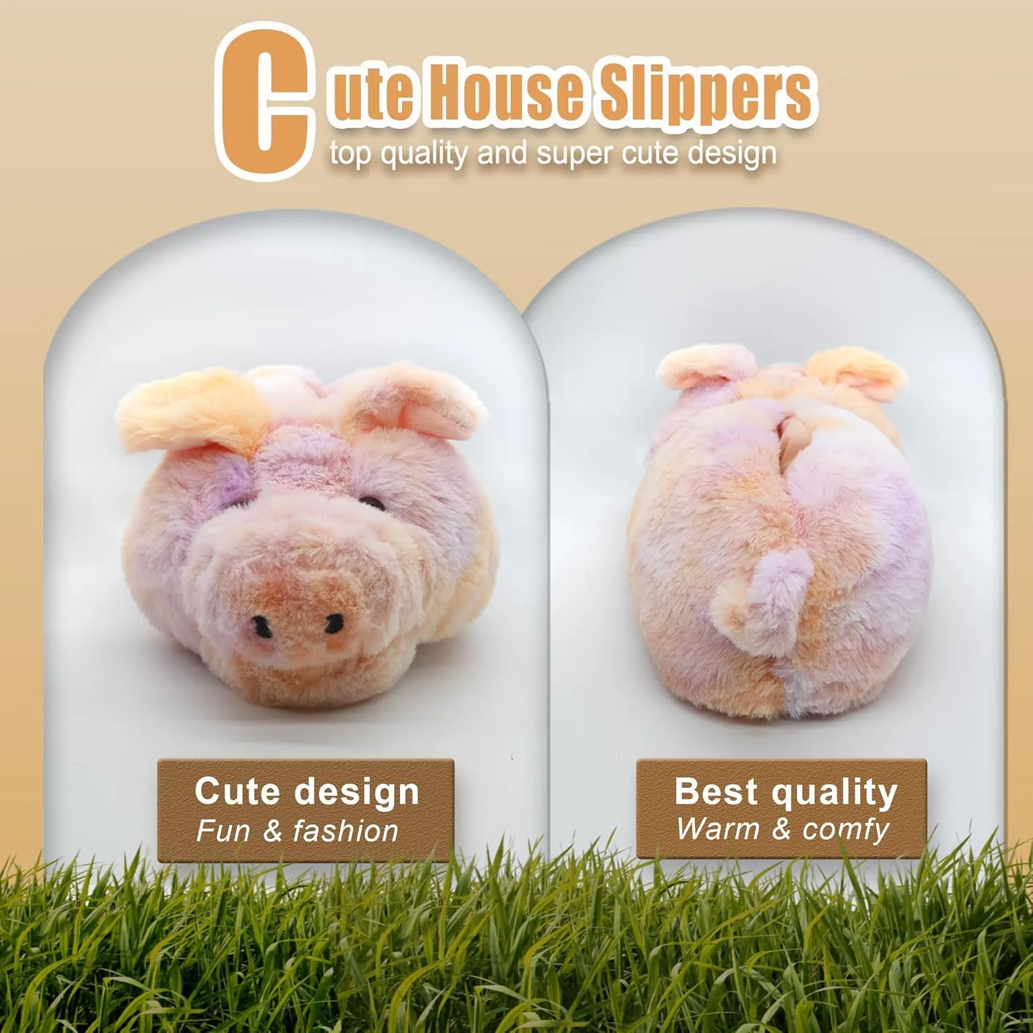 Onmygogo Fuzzy Winter Animal Slippers for Men and Women