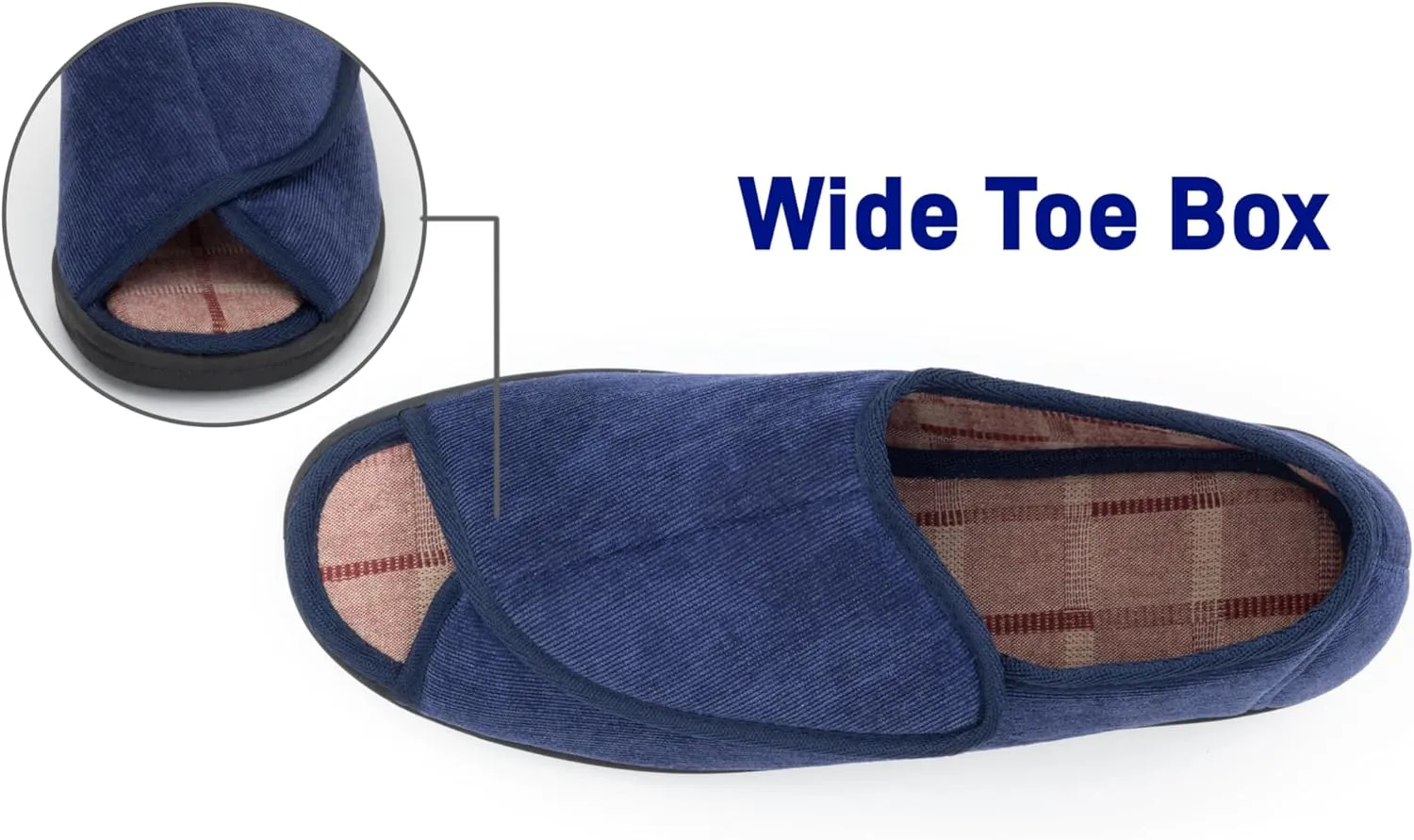 Open Toe Diabetic Slippers for Men Extra Wide Width, Memory Foam Open Toe House Shoes Non Slip - For Seniors Arthritis Swollen Feet