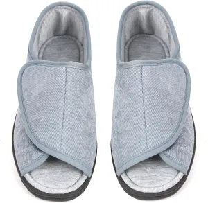 Open Toe Woman Diabetic Slippers, Memory Foam, Adjustable Closure, Orthopedic Walking Slippers for Indoor and Outdoor Use, Comfortable for Arthritis Swollen Feet Edema