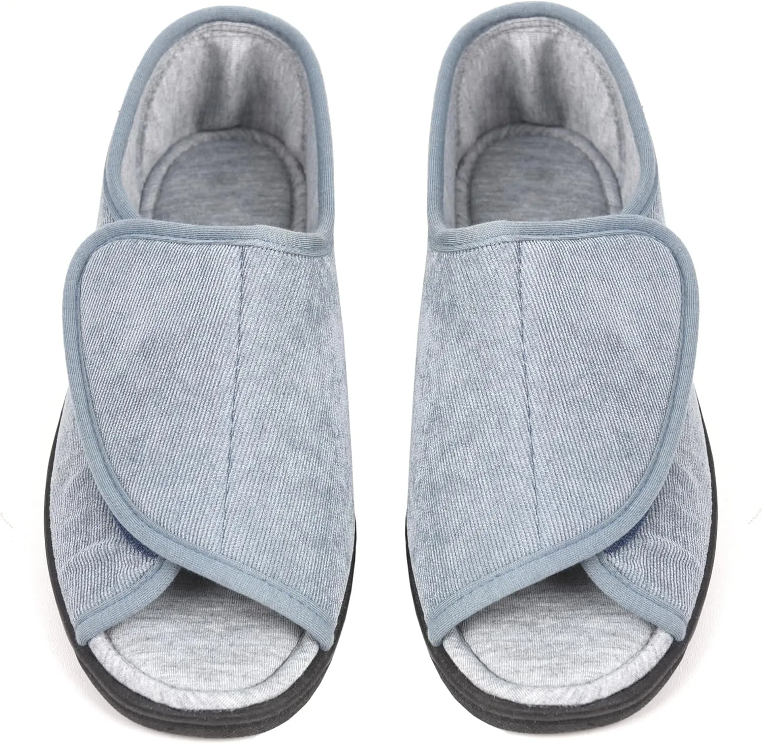 Open Toe Woman Diabetic Slippers, Memory Foam, Adjustable Closure, Orthopedic Walking Slippers for Indoor and Outdoor Use, Comfortable for Arthritis Swollen Feet Edema