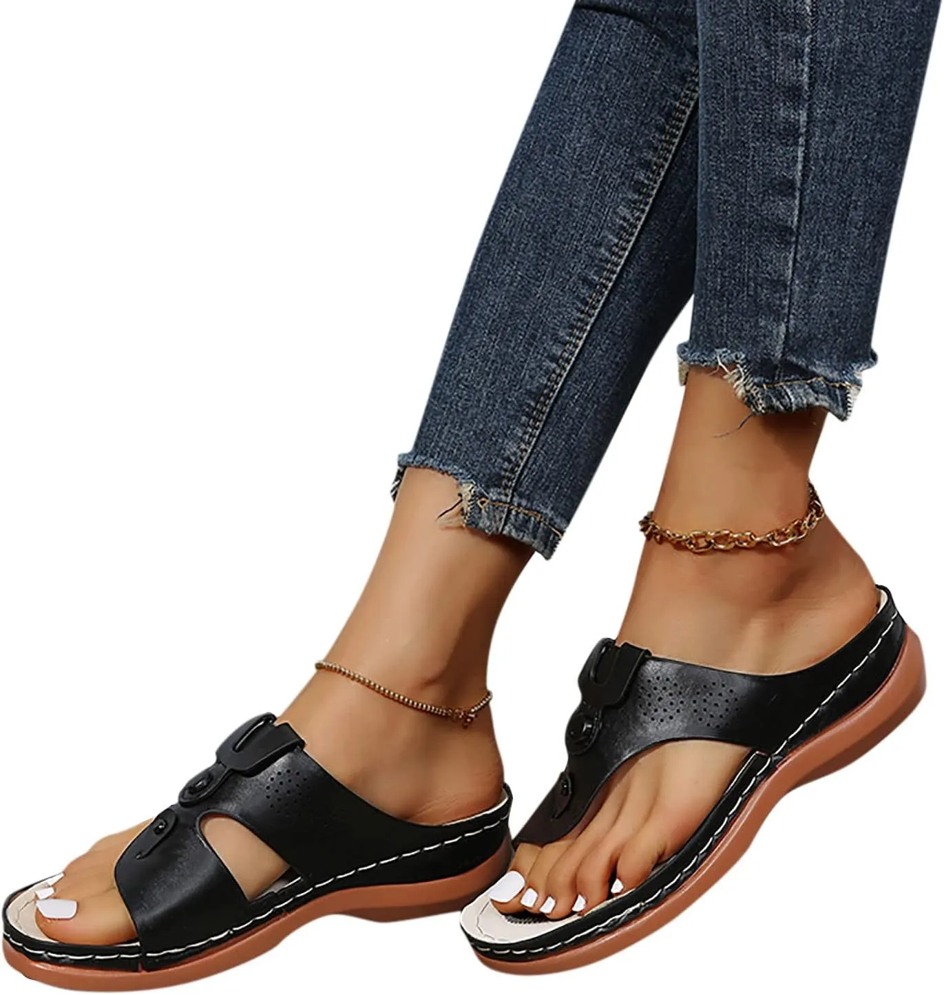 Orthopedic Sandals for Women Arch Support Dressy Flip Flops Shower Wide Wedge Sandals Dressy Summer Womens Slides Orthopedic Sandals Summer Dressy Orthopedic Sandles for Women