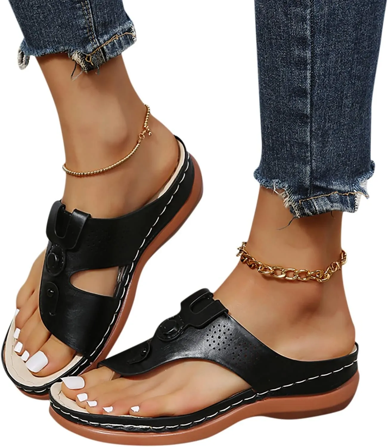 Orthopedic Sandals for Women Arch Support Dressy Flip Flops Shower Wide Wedge Sandals Dressy Summer Womens Slides Orthopedic Sandals Summer Dressy Orthopedic Sandles for Women