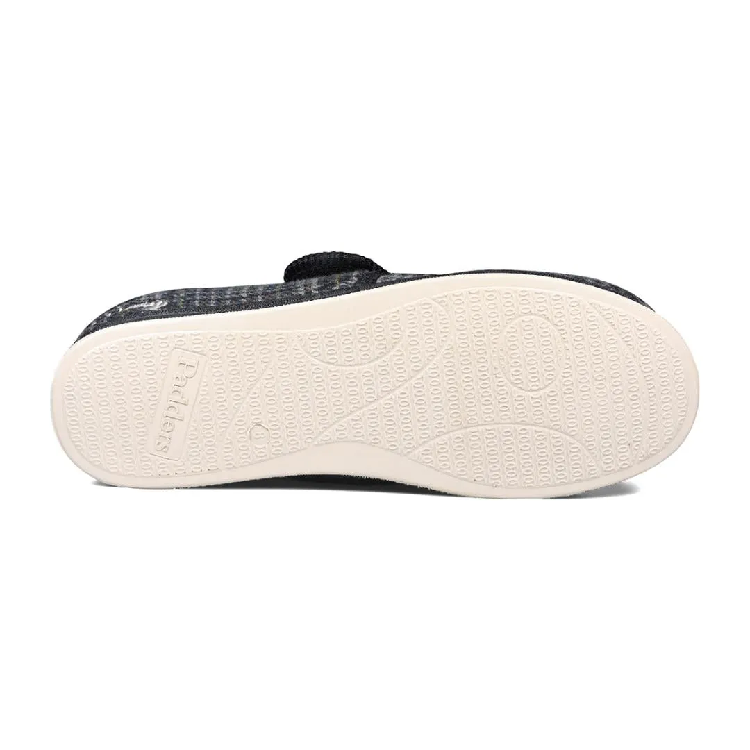 Padders 411S*02 Charles Slippers - Black Mixed Check