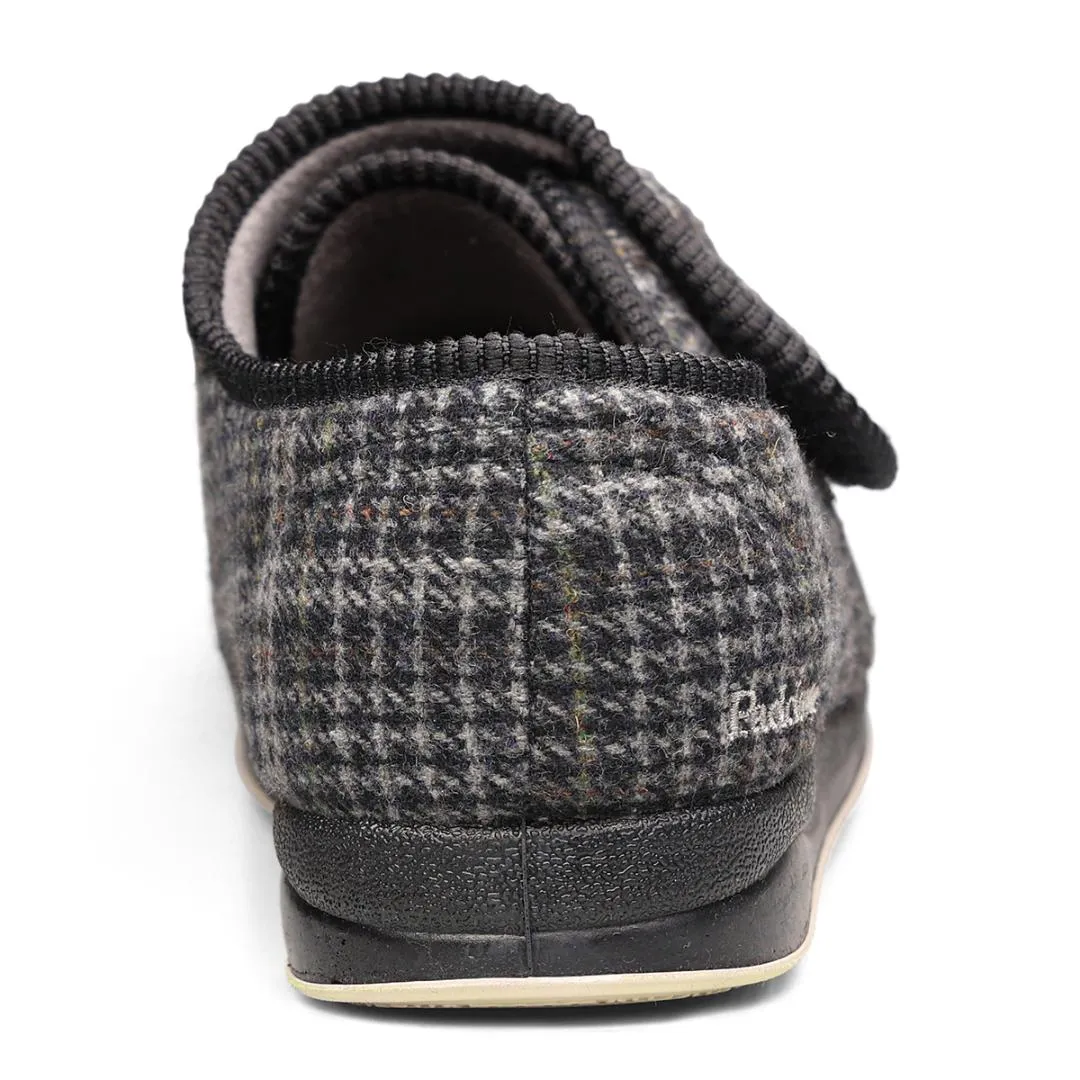 Padders 411S*02 Charles Slippers - Black Mixed Check