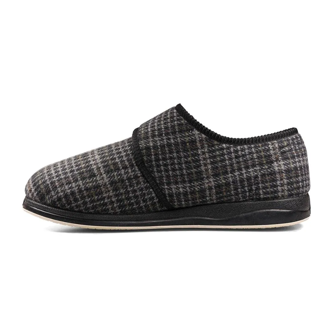 Padders 411S*02 Charles Slippers - Black Mixed Check