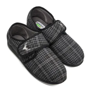 Padders 411S*02 Charles Slippers - Black Mixed Check