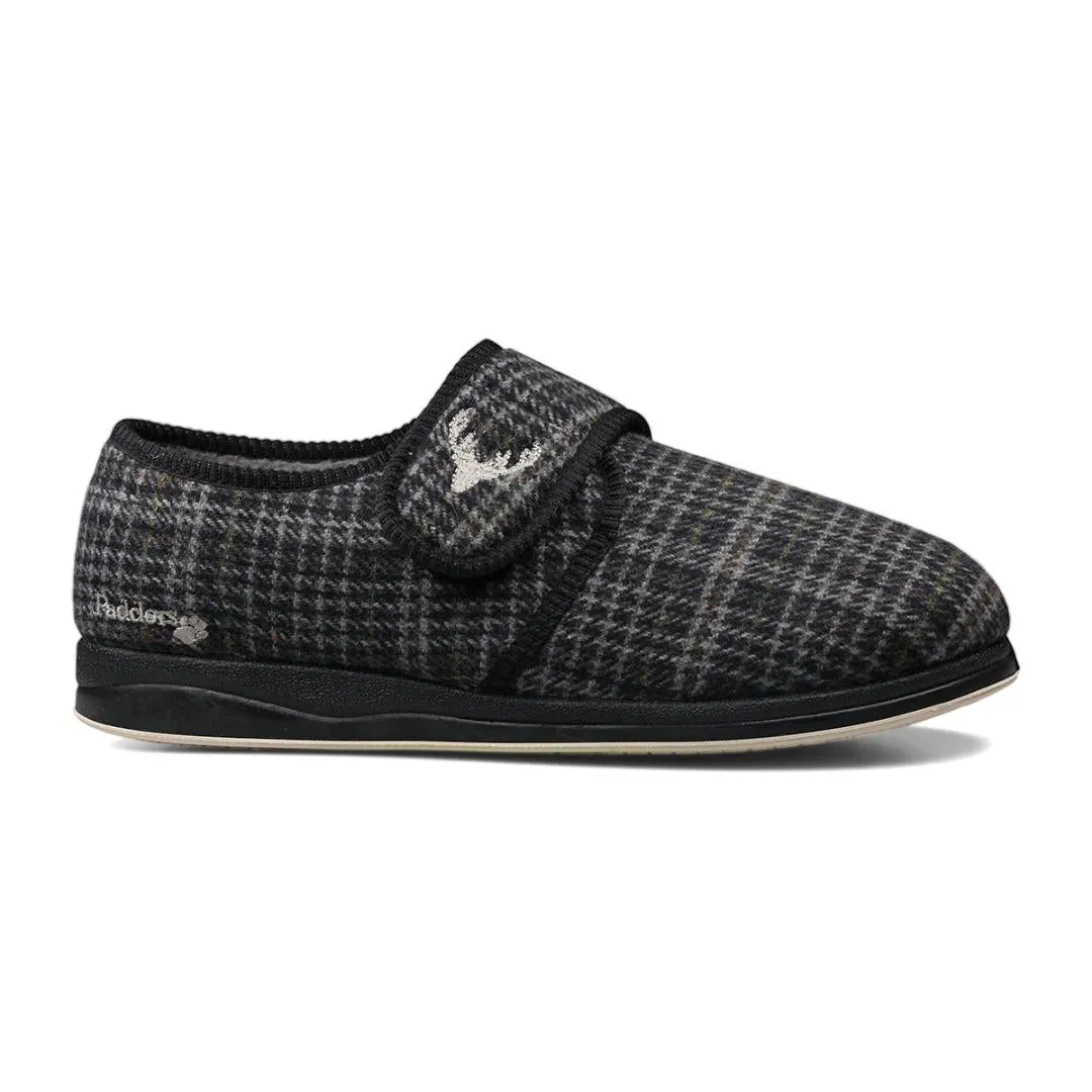 Padders 411S*02 Charles Slippers - Black Mixed Check