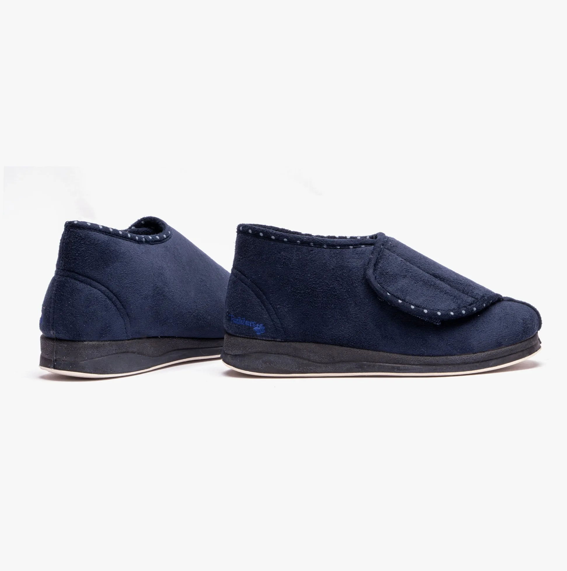 Padders CHERISH Womens (EE Fit) Touch Fasten Boot Slippers Navy