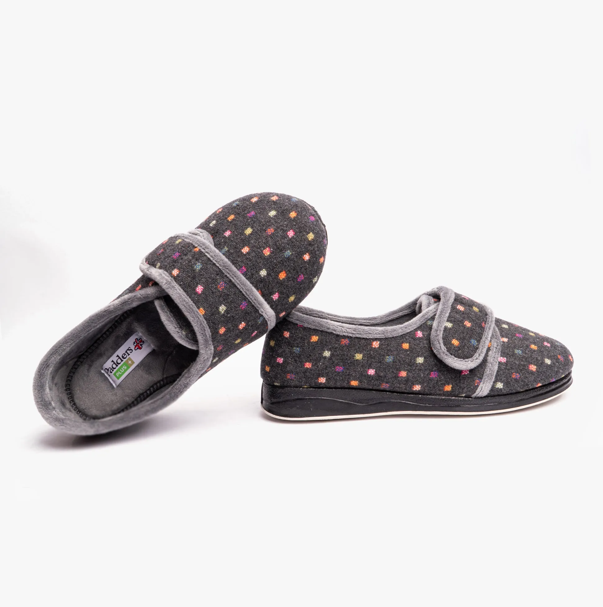 Padders LOTTY Womens Full Slippers Charcoal