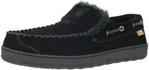 PAMIR Men's Genuine Suede Faux Fur Moccasin Slippers Indoor Outdoor Loafer Shoes