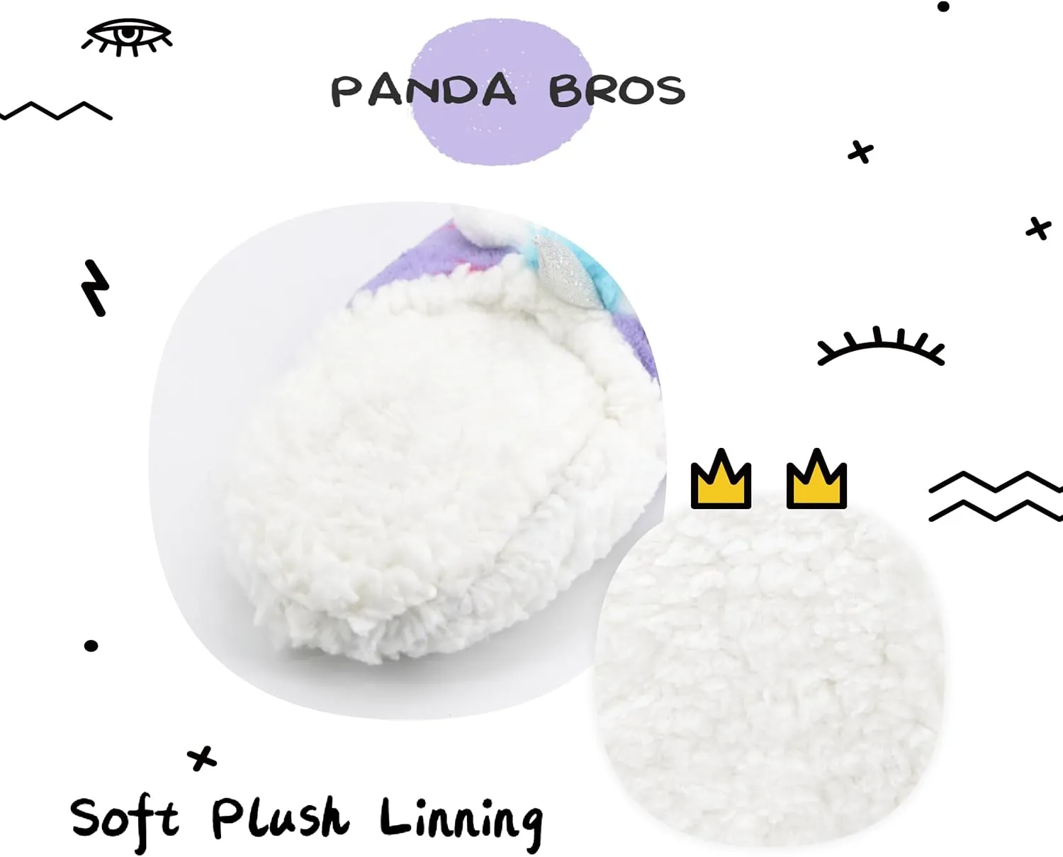 Panda Bros Kid's Animal Slipper Socks, Cartoon Cozy Fleece Indoor Slipper, Fluzzy Warm bedroom Shoes