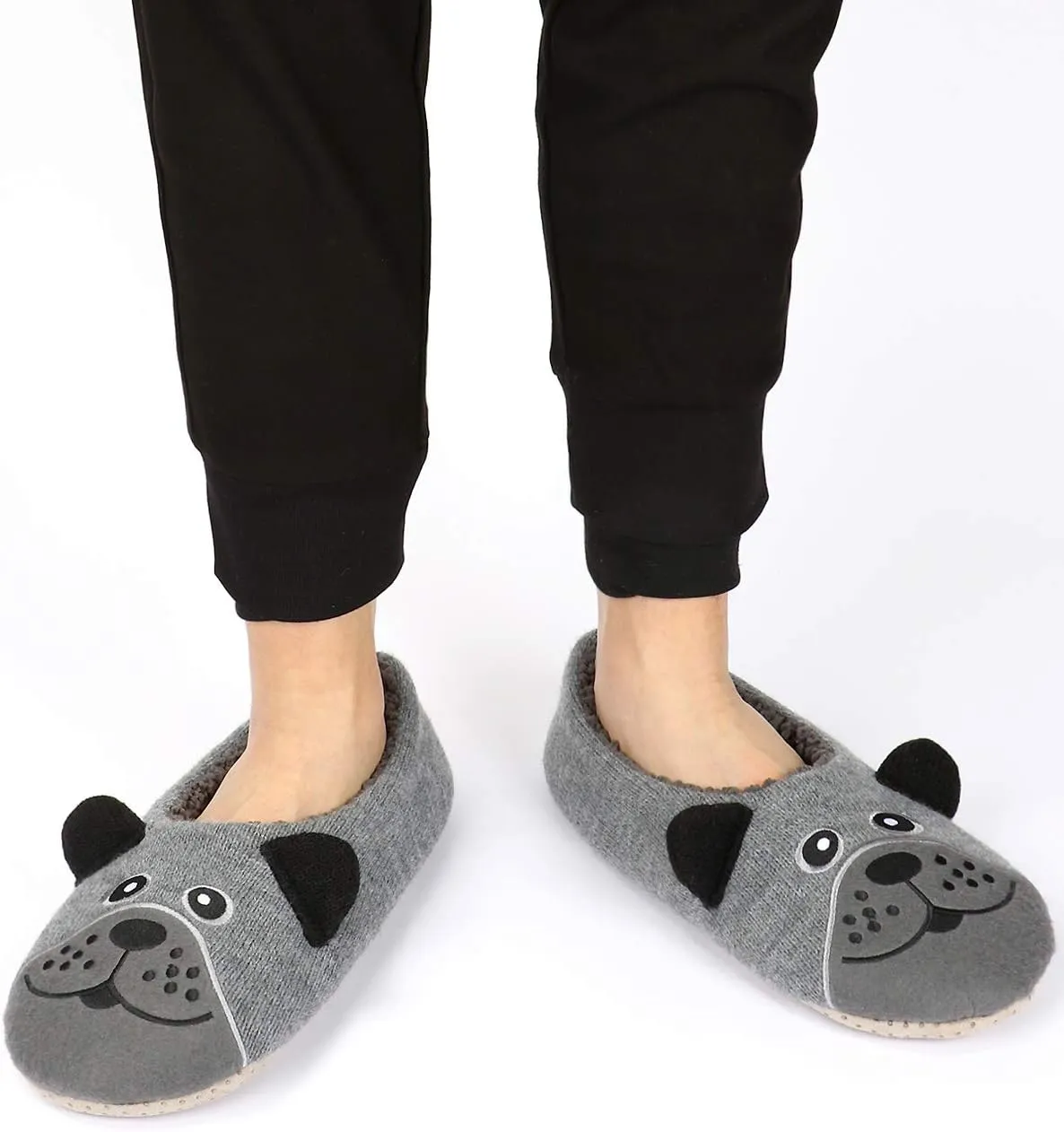 Panda Bros Slipper Socks for Men, Mens Slipper Socks with Non Skid Bottoms, Cozy Animal House Slippers