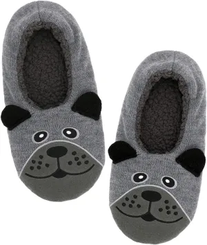 Panda Bros Slipper Socks for Men, Mens Slipper Socks with Non Skid Bottoms, Cozy Animal House Slippers
