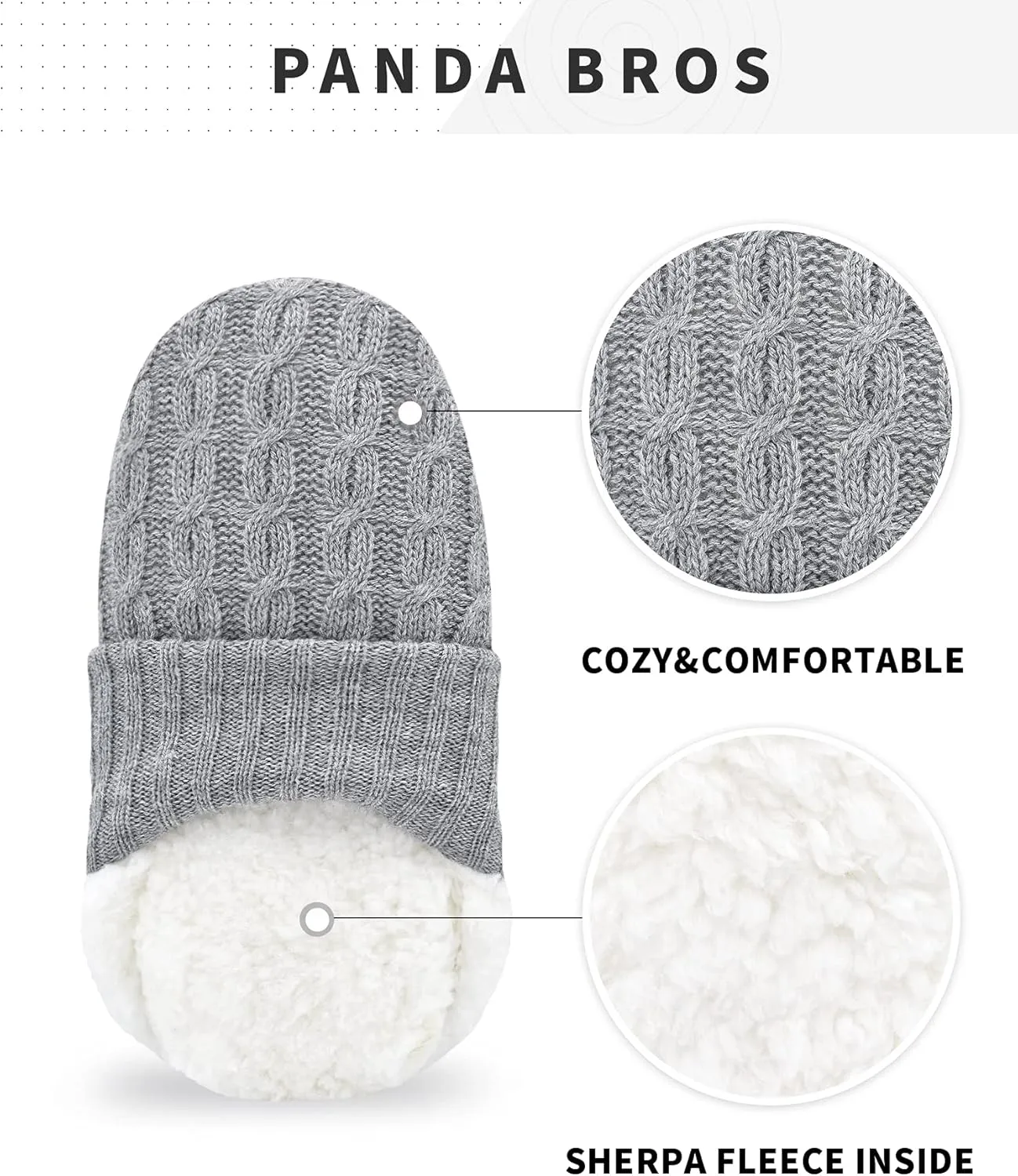 Panda Bros Slipper Socks For Women With Grippers, Fuzzy Womens Slipper Booties With Non Slip Bottoms, Cozy Warm House Slippers