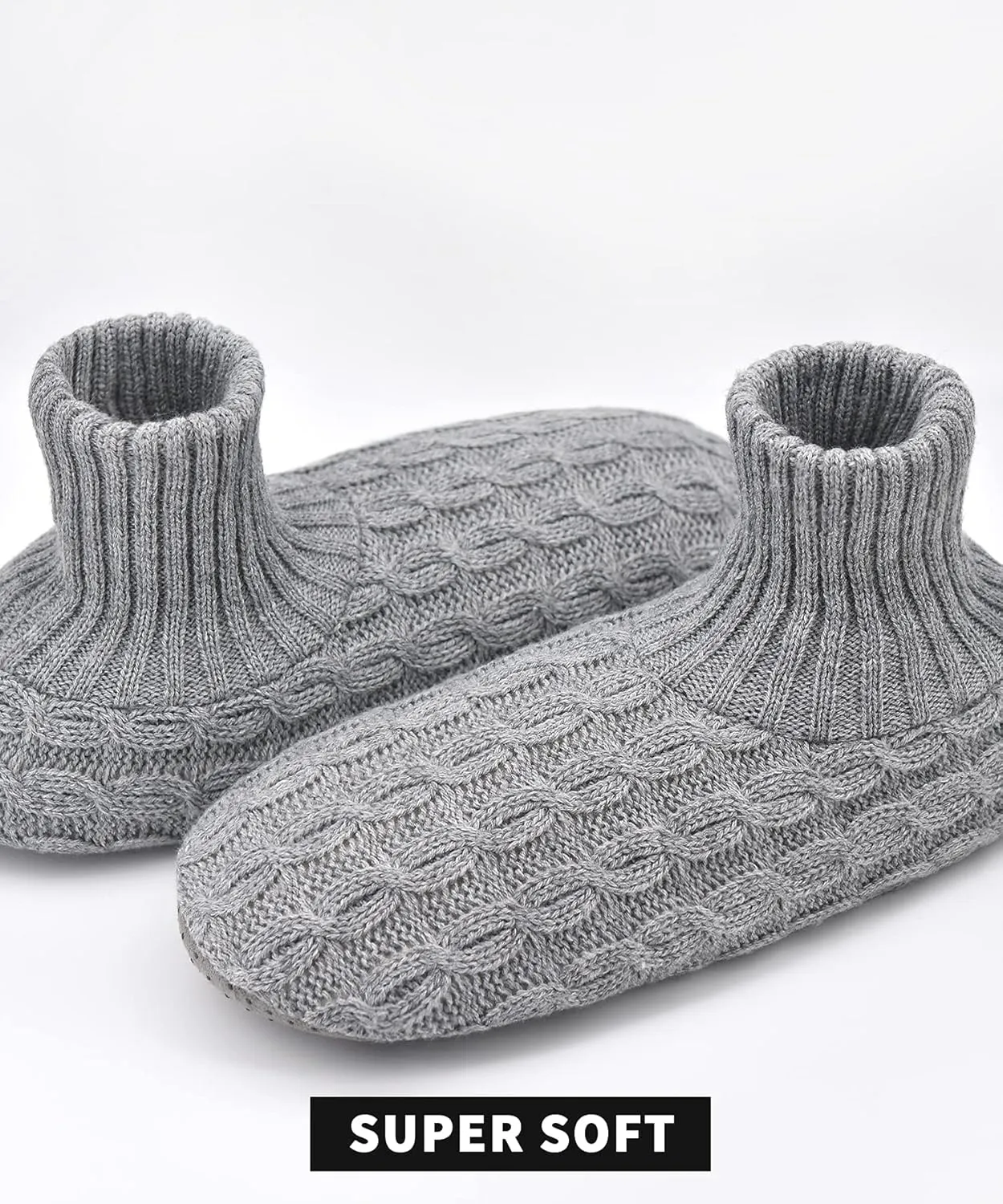 Panda Bros Slipper Socks For Women With Grippers, Fuzzy Womens Slipper Booties With Non Slip Bottoms, Cozy Warm House Slippers