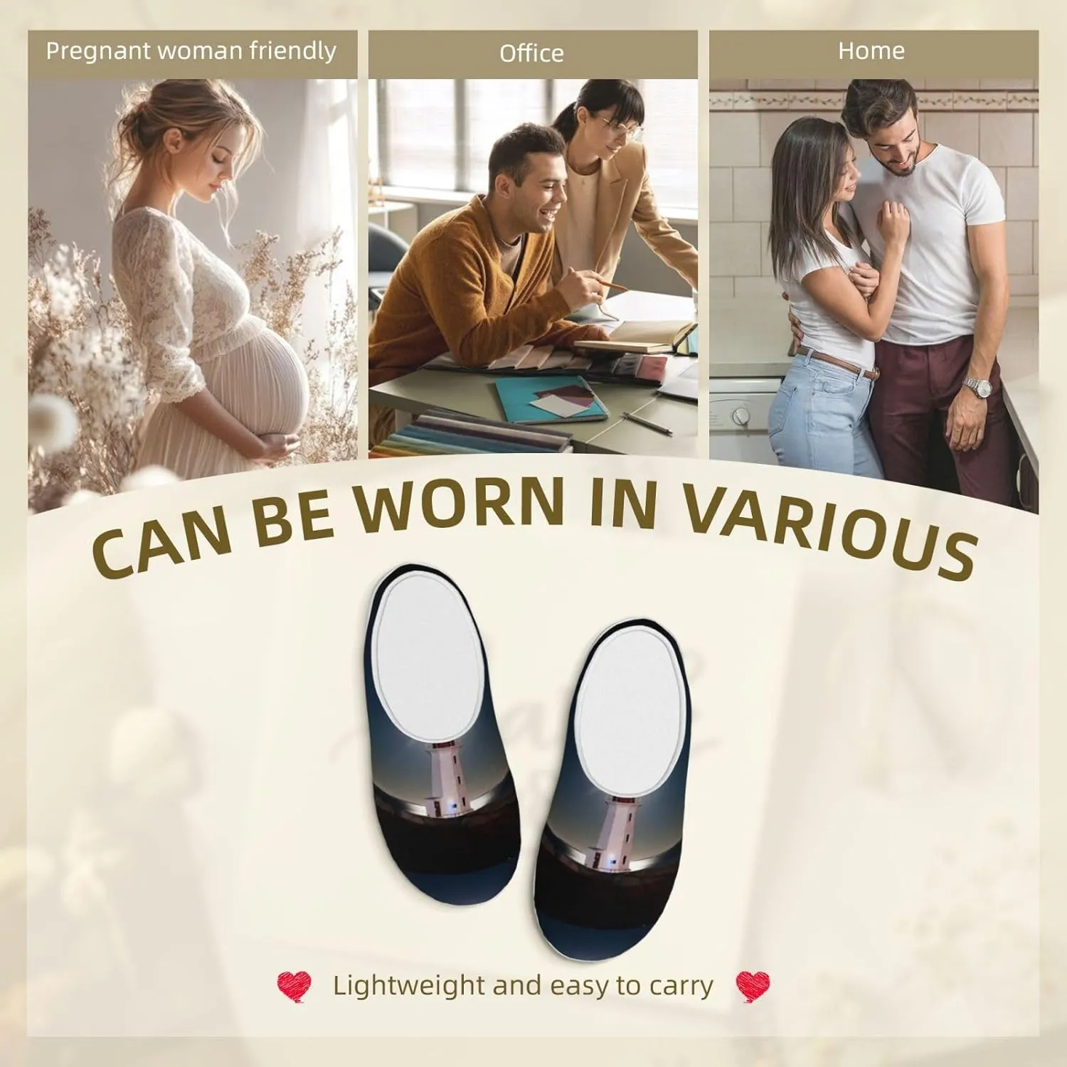Peggy's Cove Lighthouse Men's Women's Memory Foam Slippers Comfort Flannel Closed Toe House Shoes Indoor Scuff