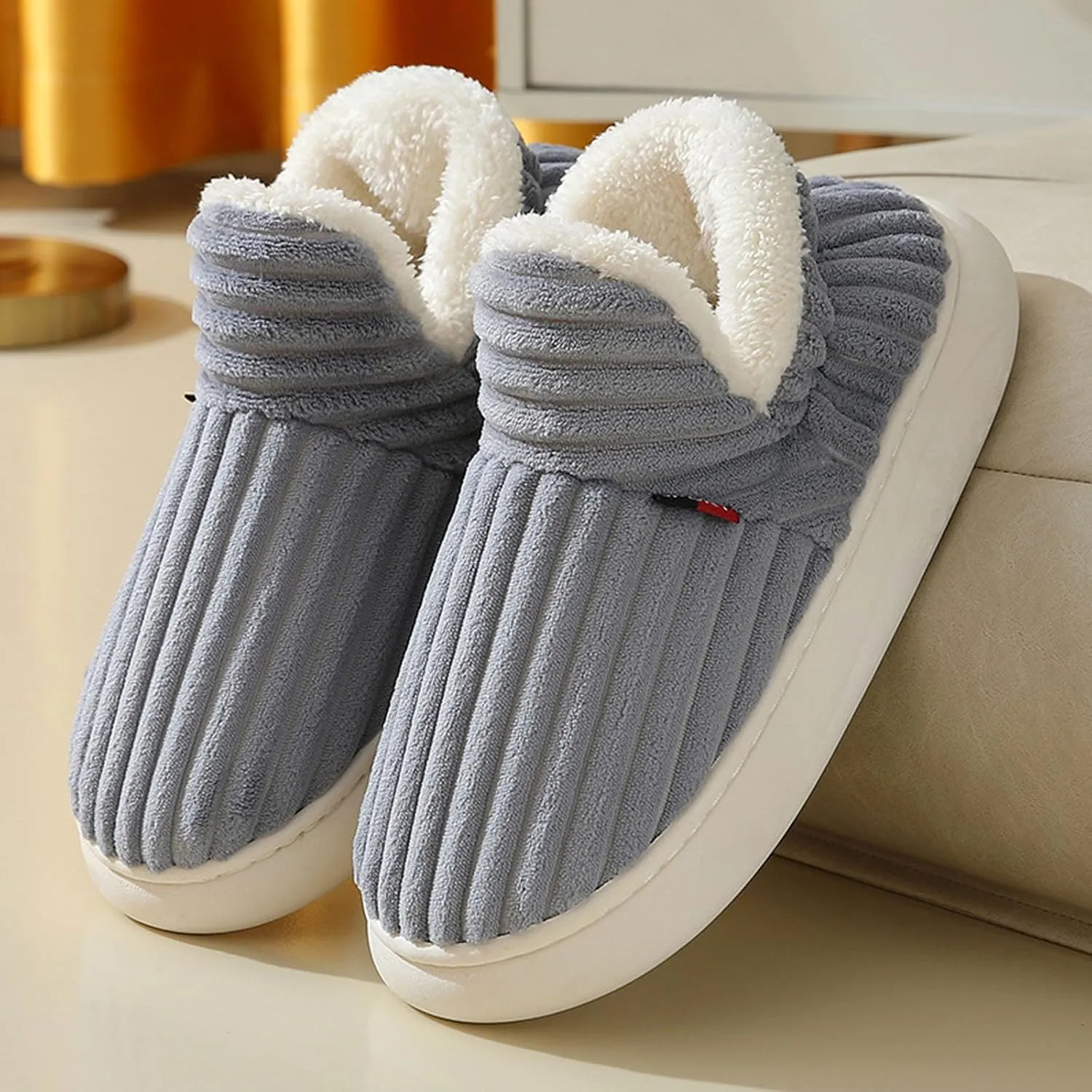 Pluffi Cozy Stylish Slipper, Pluffi Slipper Booties, Winter Fuzzy Warm Thick-Soled Plush House Cloud Slides Men Women