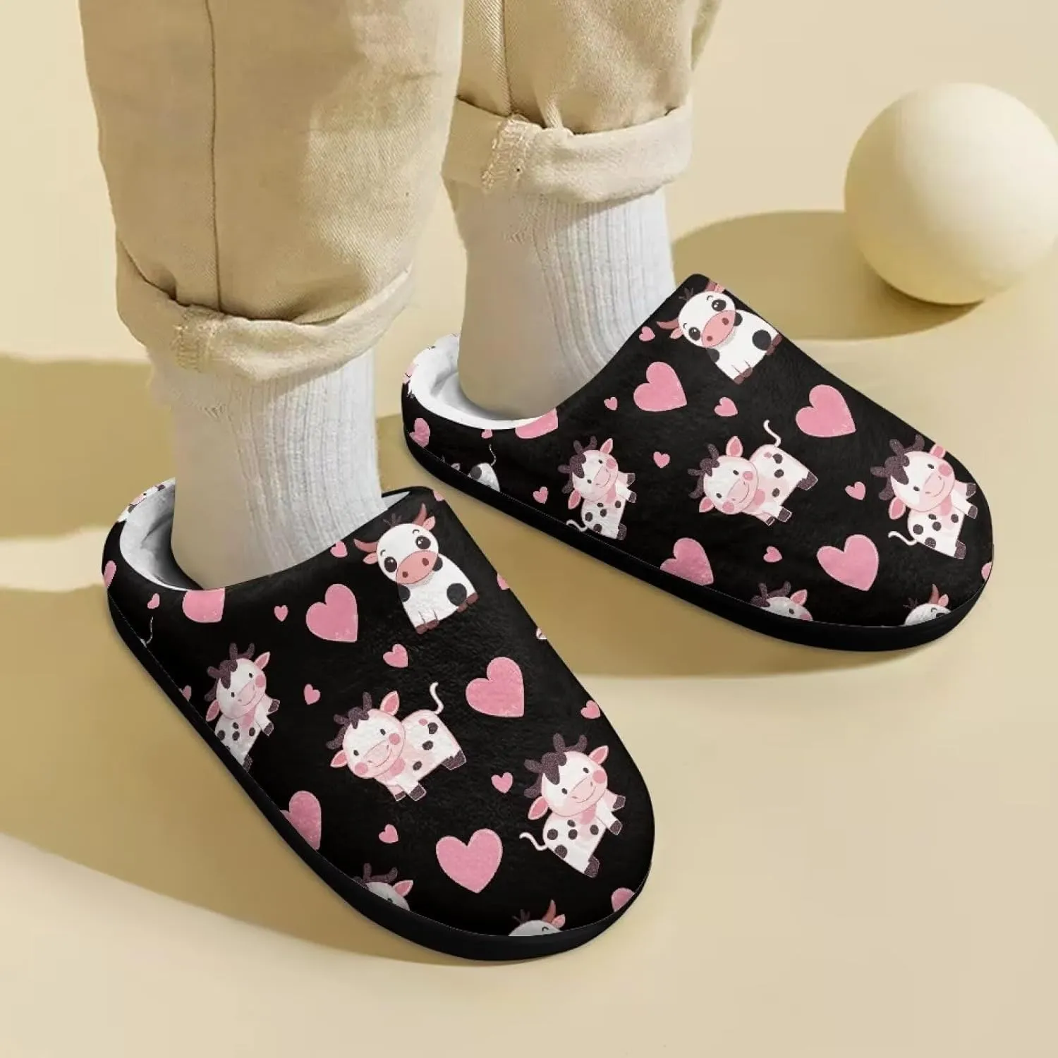 Plush Slippers for Kids Anti-slip House Slippers Warm Bedroom Slippers Cozy House Shoes