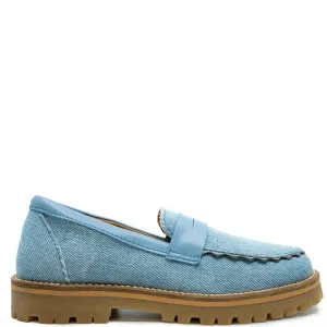 Porte Chunky Denim Scalloped Loafer