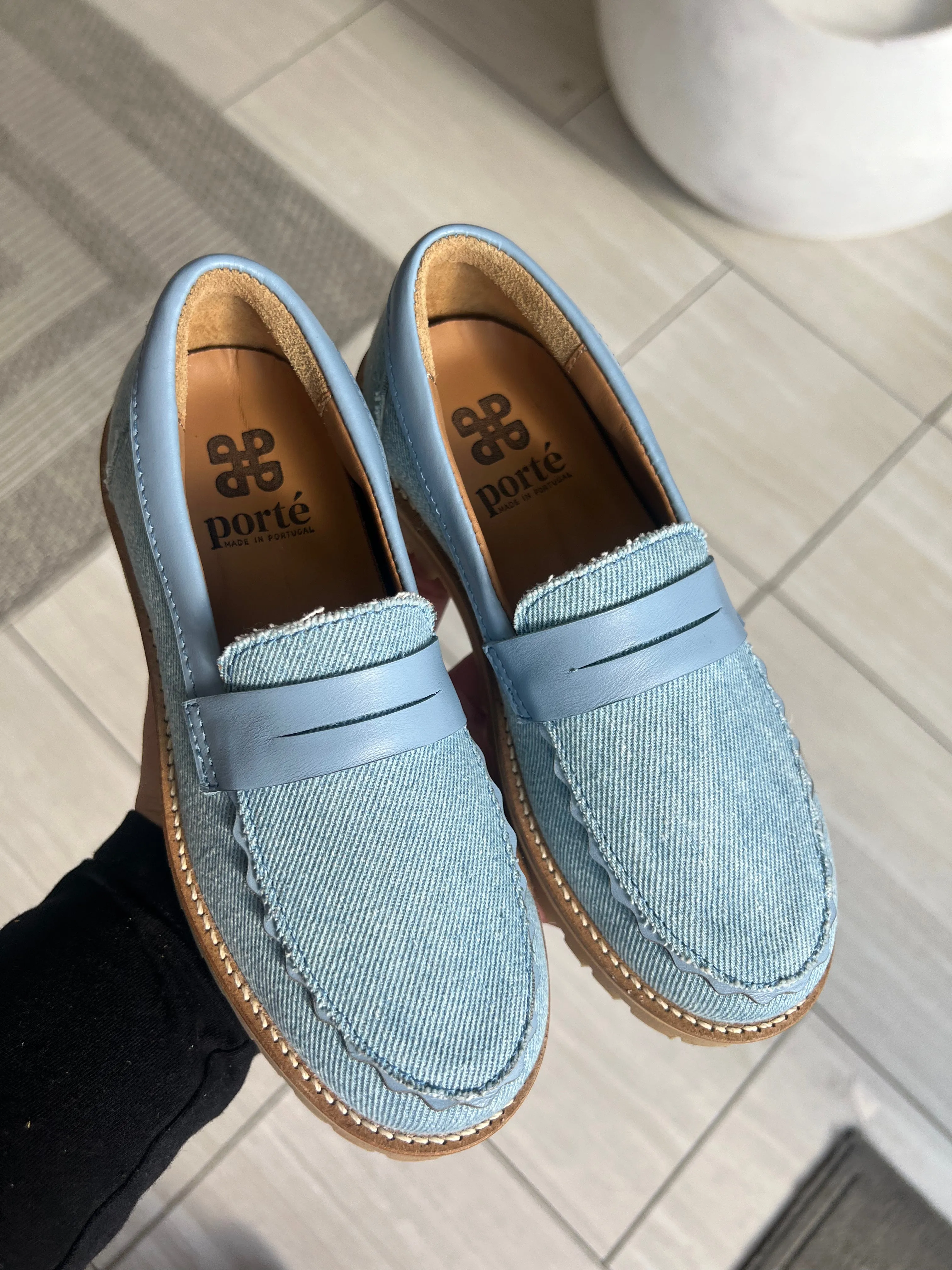 Porte Chunky Denim Scalloped Loafer