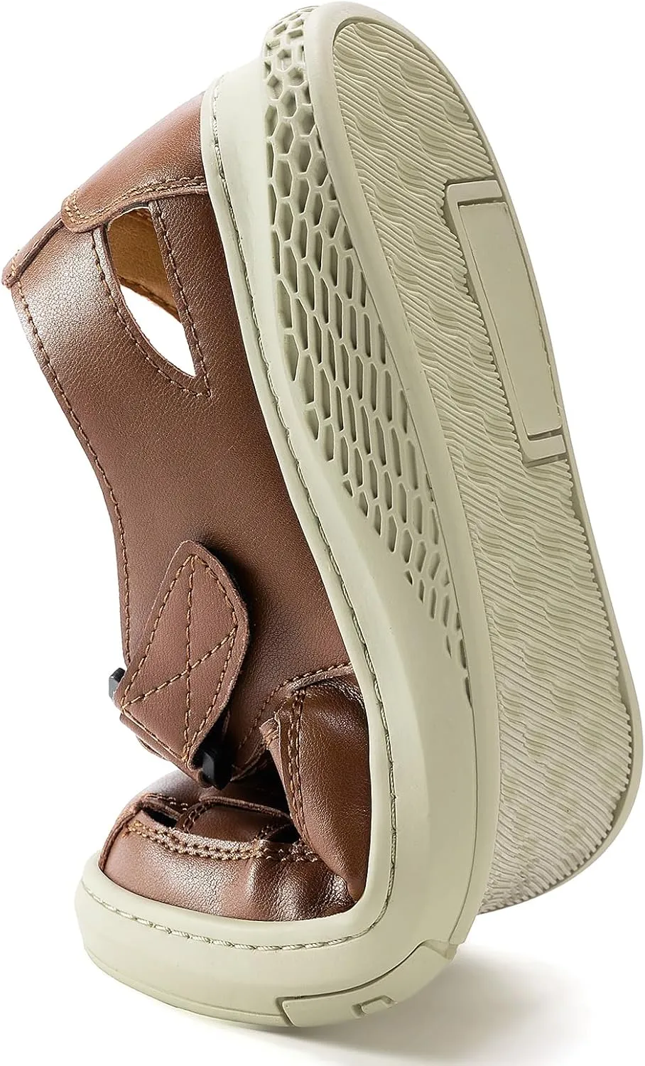 Qiucdzi Men's Sport Sandals Leather Closed Toe Sandal Breathable Outdoor Fisherman Shoes Adjustable Summer Beach Shoes for Hiking Walking