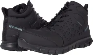 Reebok Work Mens Sublite Cushion Athletic Mid Cut Work Safety Shoes Casual - Black