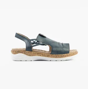 Rieker V2272-14 Womens Sandals Blue