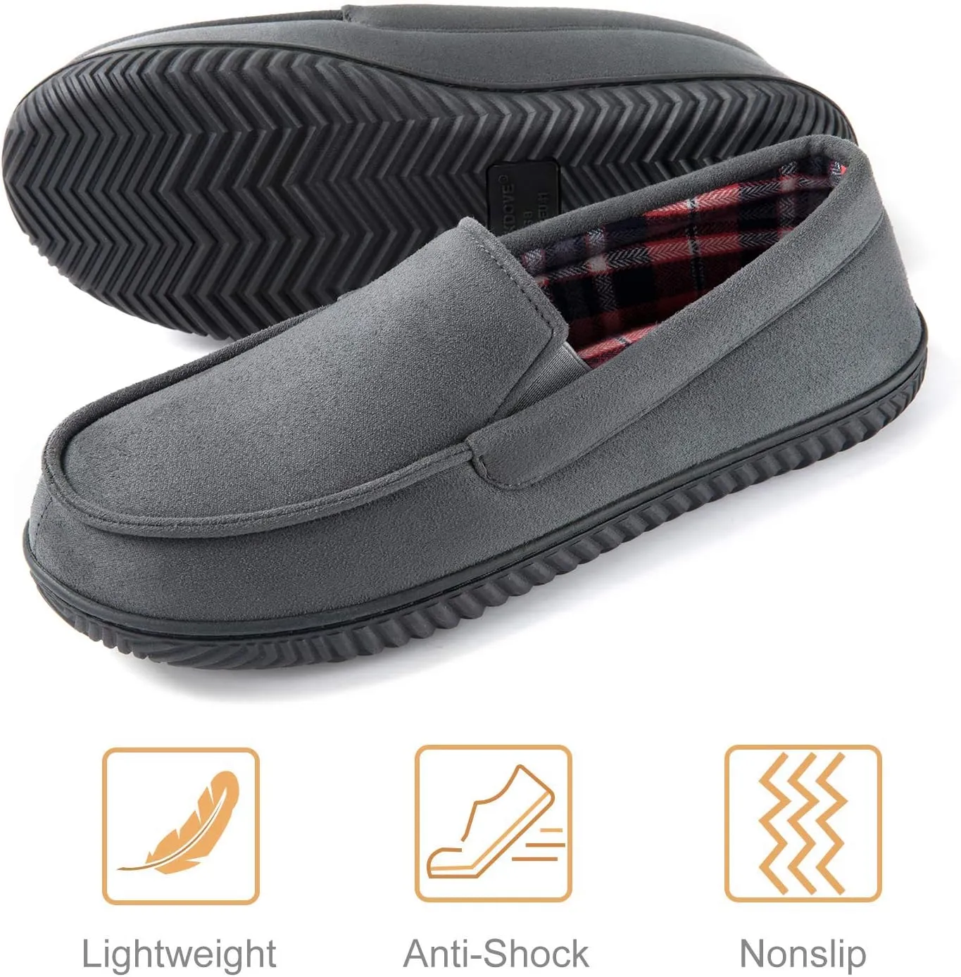 RockDove Men's Alexander Flannel Lined Loafer Slipper