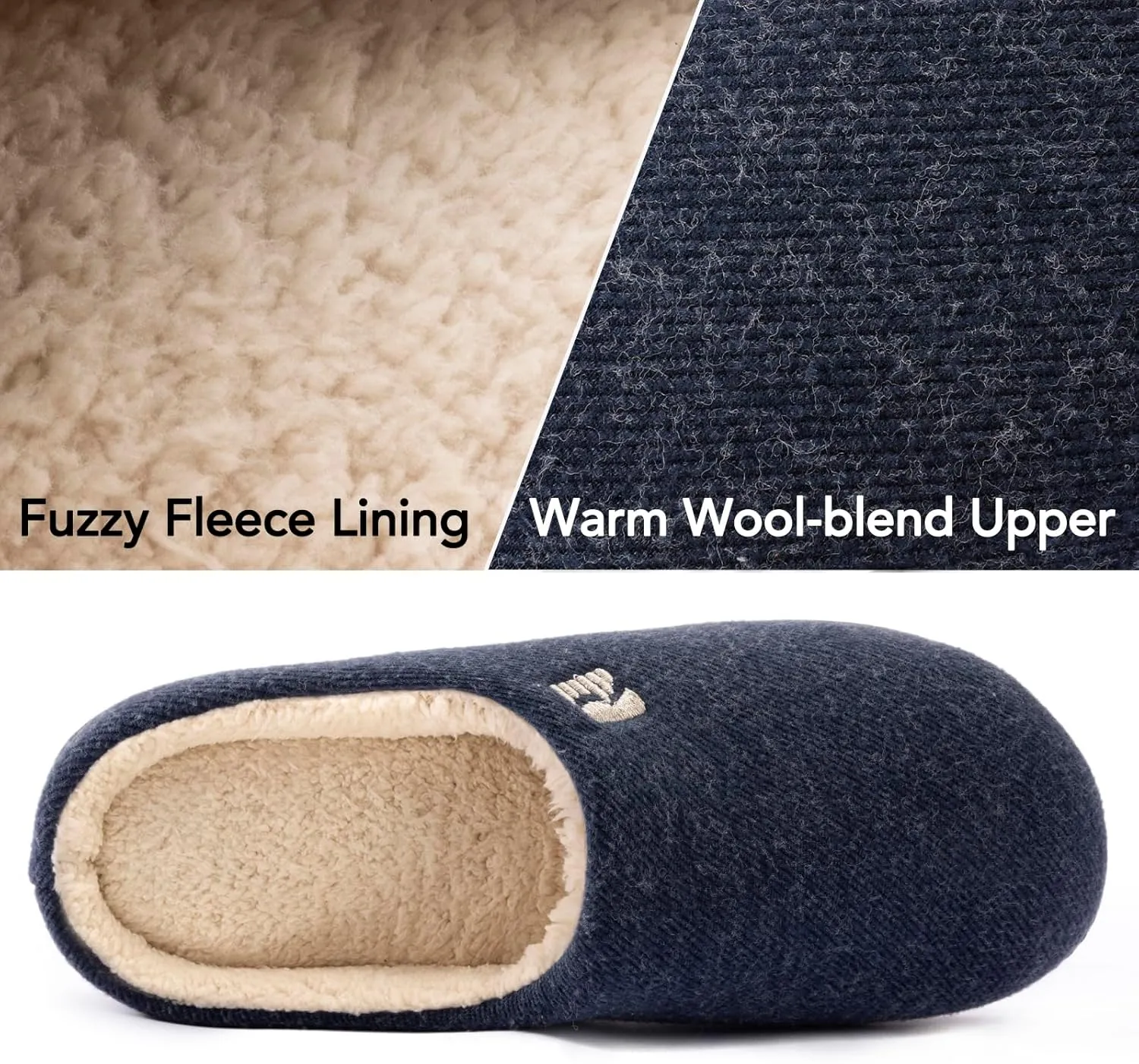 RockDove Men's Sherpa Lined Memory Foam Clog Slipper