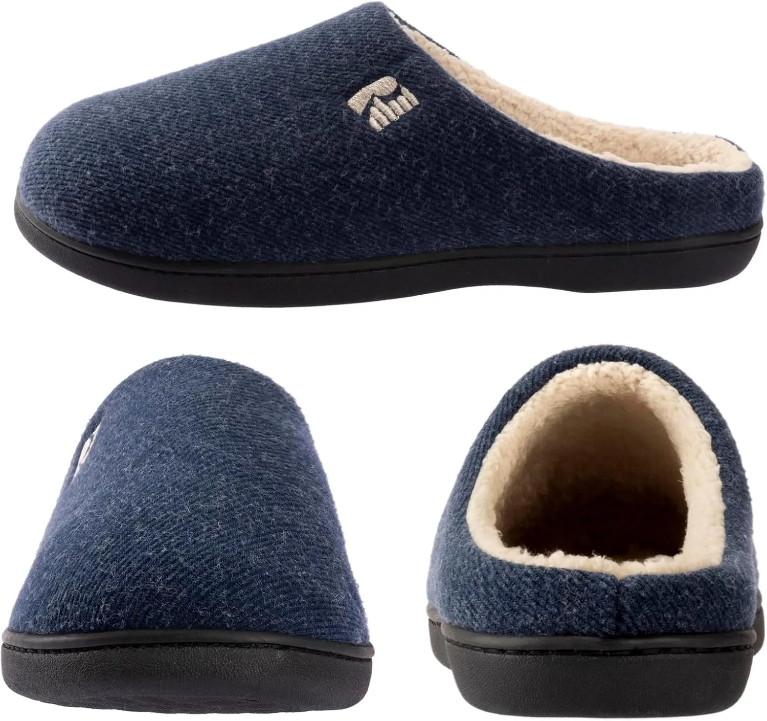 RockDove Men's Sherpa Lined Memory Foam Clog Slipper