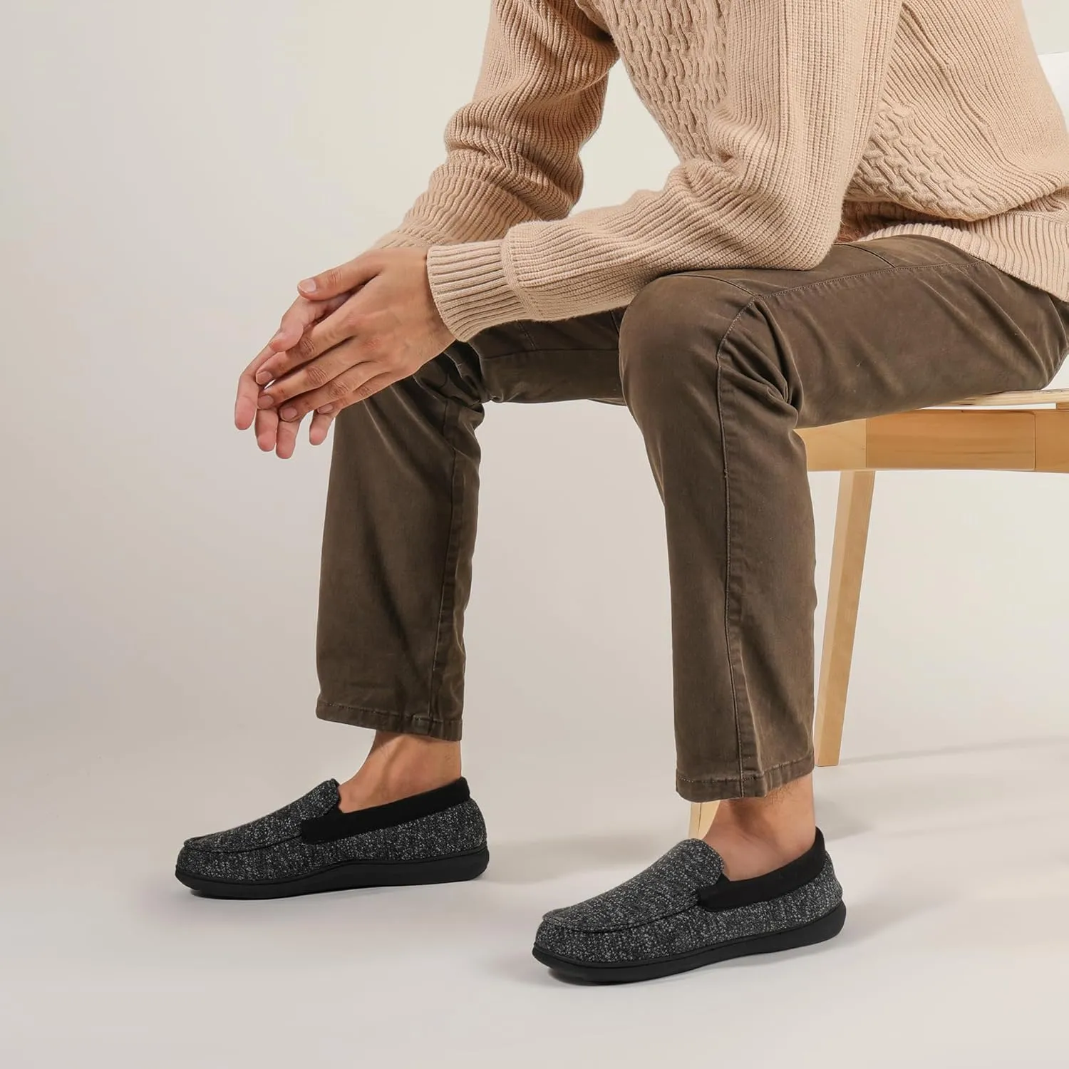 RockDove Men's Tweed Memory Foam Moc Slipper