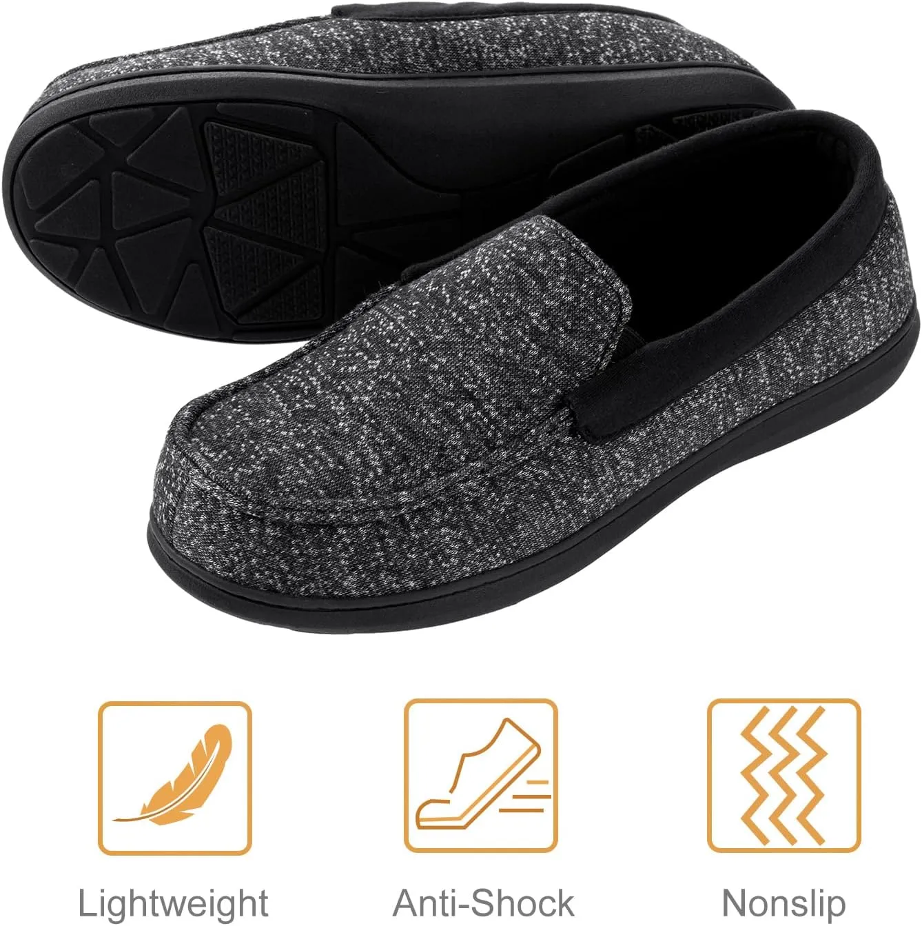 RockDove Men's Tweed Memory Foam Moc Slipper