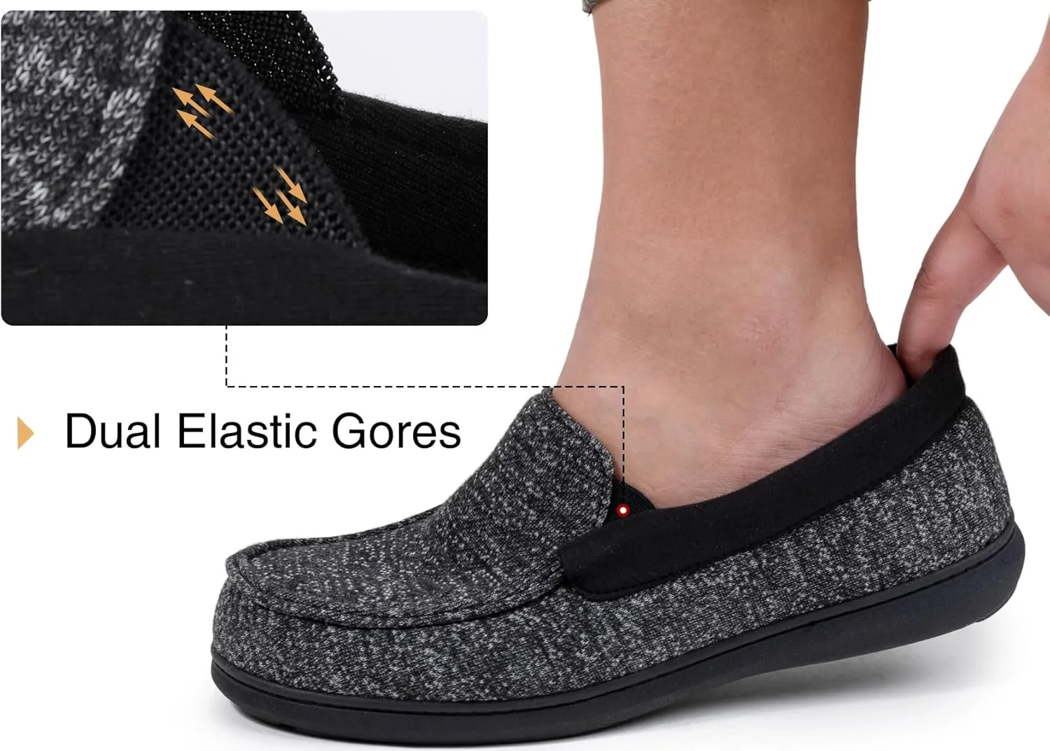 RockDove Men's Tweed Memory Foam Moc Slipper