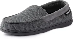 RockDove Men's Waffle Knit Memory Foam Moc Slipper with Removable Insole