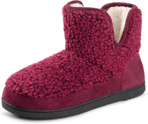 RockDove Women's Fuzzy Fleece House Bootie Memory Foam Slipper with Rubber Sole