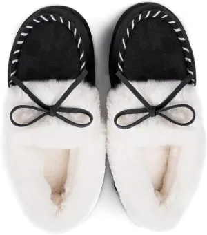 RockDove Women's Trapper Moc Fuzzy Plush Faux Fur Memory Foam Slipper