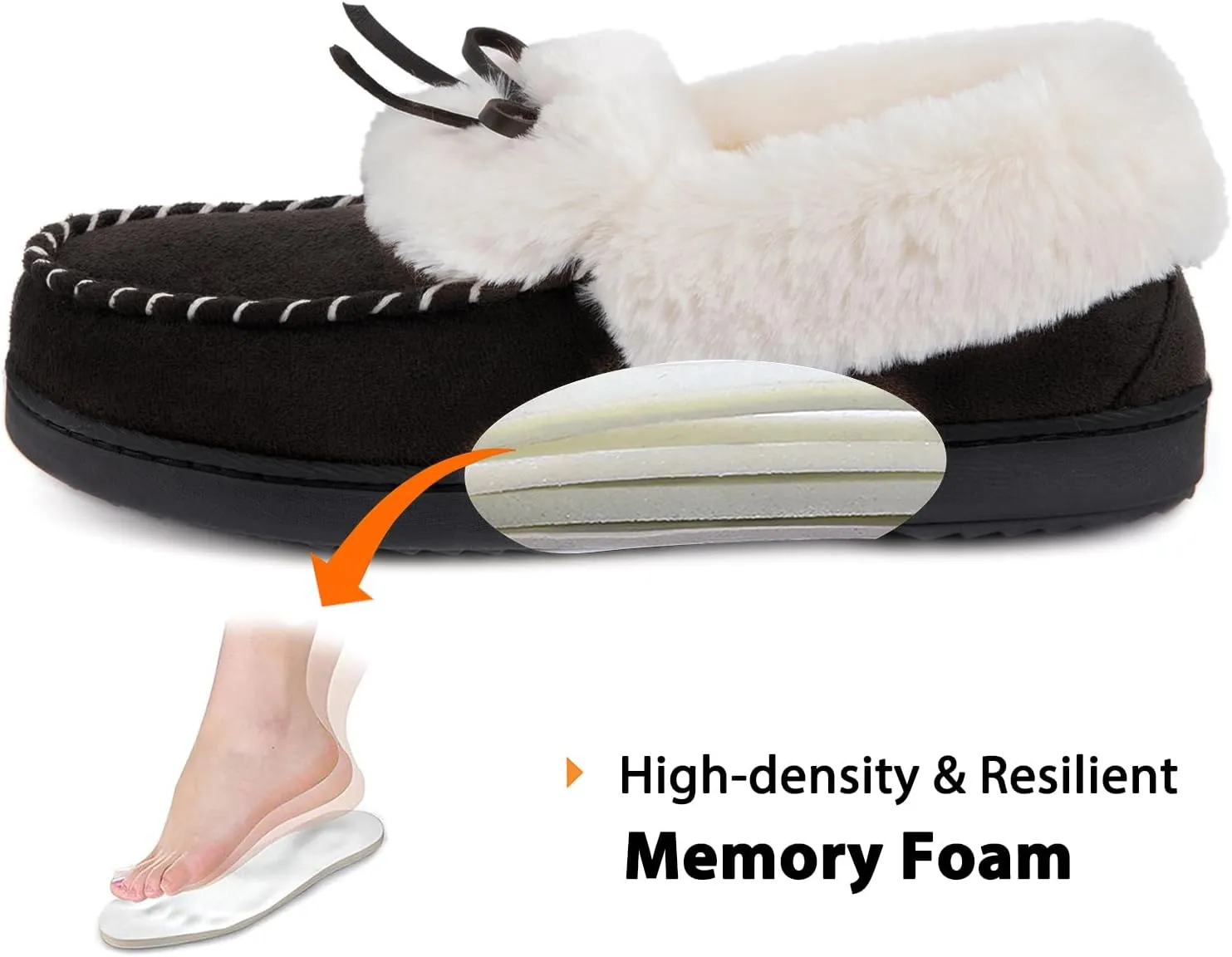 RockDove Women's Trapper Moc Fuzzy Plush Faux Fur Memory Foam Slipper