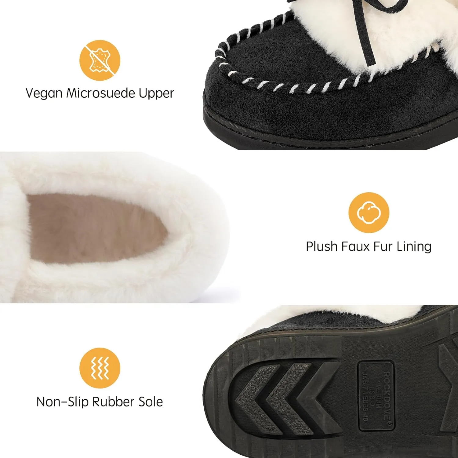 RockDove Women's Trapper Moc Fuzzy Plush Faux Fur Memory Foam Slipper