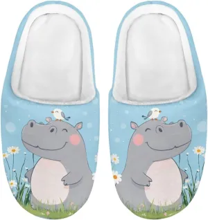 Room Slippers Winter Breathable Warm Slippers for Boys Girls Casual Lightweight Fluffy Slides for Garden Size 9-15 White Sole