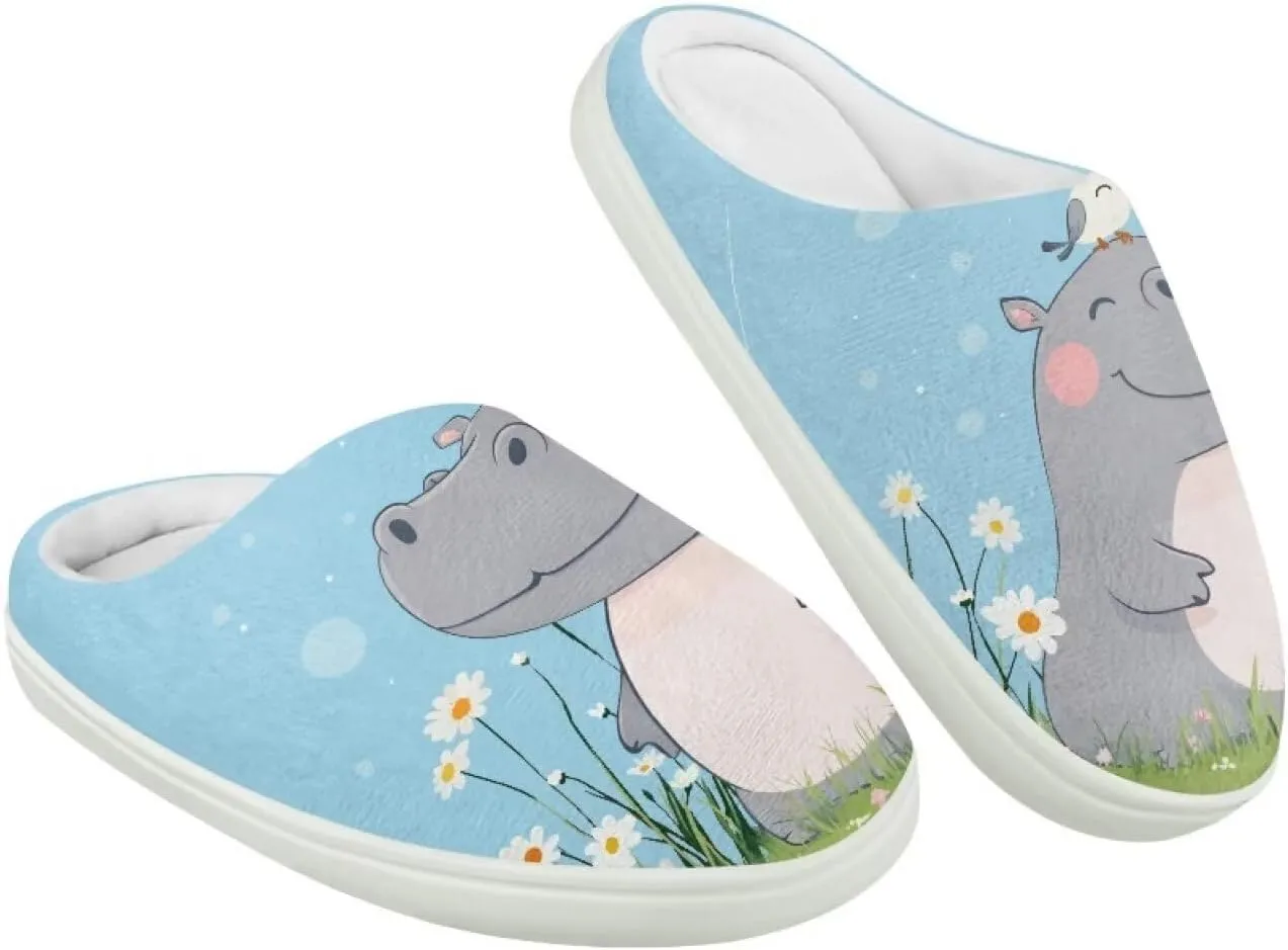 Room Slippers Winter Breathable Warm Slippers for Boys Girls Casual Lightweight Fluffy Slides for Garden Size 9-15 White Sole