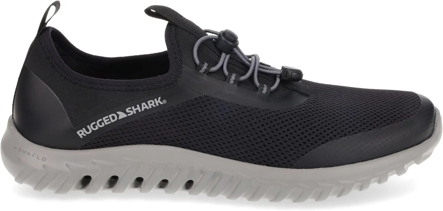 Rugged Shark Cay Water Shoes – EVA AQUAFLO® Drainage Outsole, Neoprene Mesh Upper, Bungee-Tie Closure, Lightweight & Breathable, Slip-On Style, Ideal for Beach, River, and Water Sports