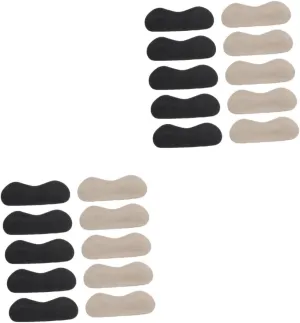 SAFIGLE 2sets 10pcs Wear Heel Grips Leather Cushion Pads for High Heels Boots and Sports Shoes Nonslip Protective Inserts Beige Black to Prevent and Blisters 10pcs*2