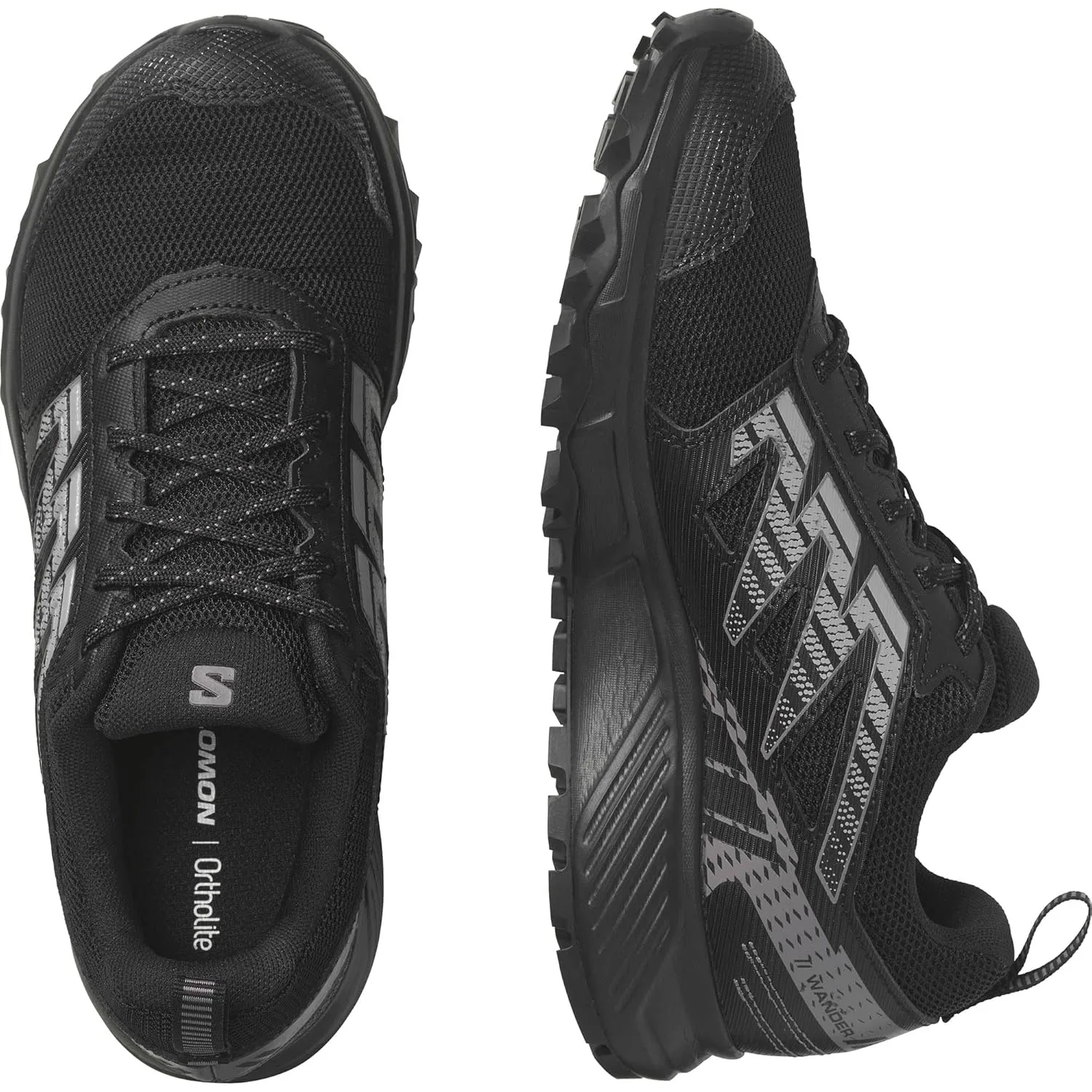 Salomon Women’s Wander Trail Running Shoes - Black/Plum Kitten/Gull - 6