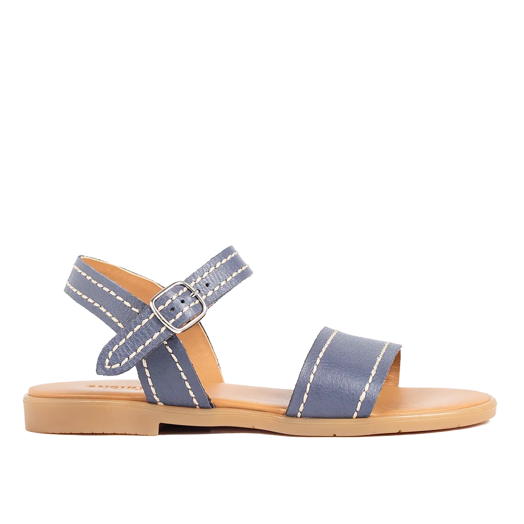Sandal with decorative contrast stitching