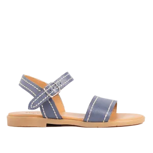 Sandal with decorative contrast stitching