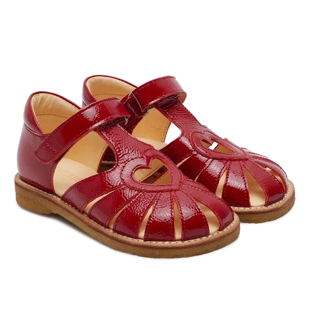 Sandal with heart detail and velcro closure